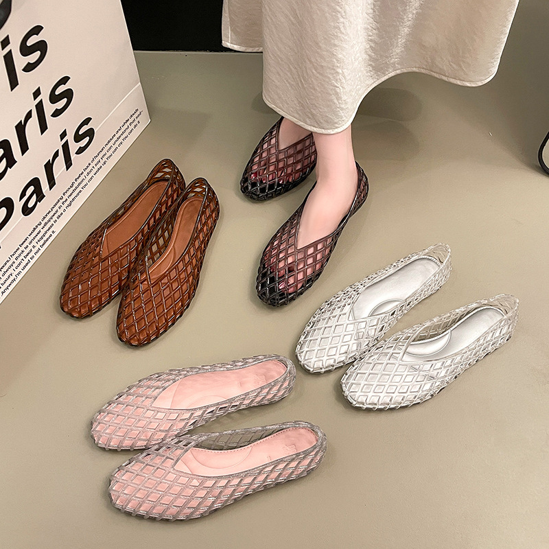 Sandales plates d'été pour fem - Crystal Mesh Fabric avis et prix