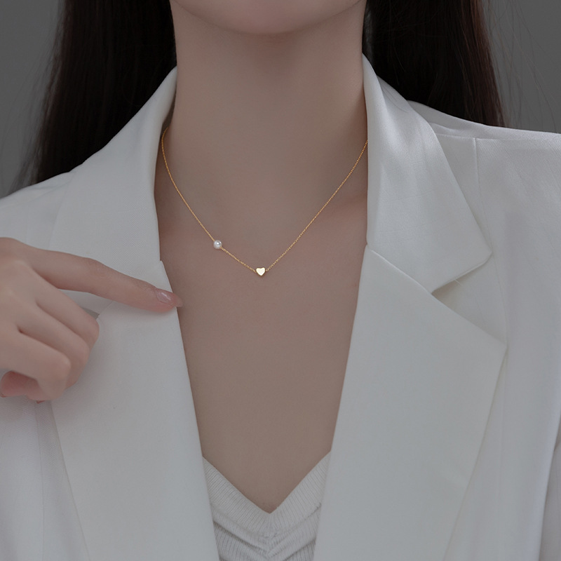 TrustDavis réel 925 en argent  - Pearl Trim Chain avis et prix